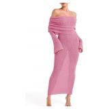 Saodimallsu Womens Off Shoulder Summer Maxi Dress