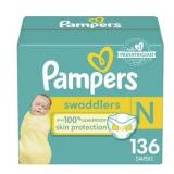 Pampers Swaddlers Baby Diapers Size Newborn, 136 C