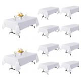 10 Pack White Rectangle Table Cloth, 60 x 102 Inch