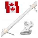 5FT Flag Pole Kit with 2 Pack 3x5FT Canada Flag fo