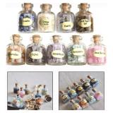 9Pcs Mini Glass Wish Bottles, Crystals and Healing