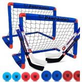 Pandahero Mini Hockey Goal Set for Kids - Indoor F
