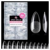 UNA GELLA Almond Gel Nail Tips, 504PCS Pre Etched