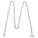 Hemobllo Silver Metal Pocket Watch Chain 65cm T-Ba