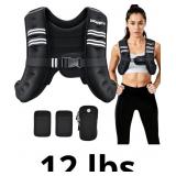 PACEARTH Weighted Vest,12lbs Weight Vest with Refl