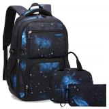 Galaxy School-Bag Backpack with Lunch-Bag for Boys