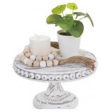 Hanobe Small Wood Cake Pedestal Stand 8 Inch Rusti