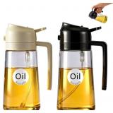 2 Pack Oil Sprayer for Cooking, 2 in 1 Olive Oil D