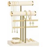 3 Tier Bracelet Holder Display - Beige Velvet Jewe