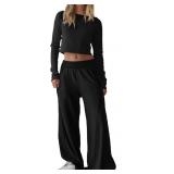 Fisoew Womens 2 Piece Lounge Sets Off The Shoulder