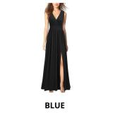 WOOSEA Women Sleeveless Deep V Neck Split Loose Se