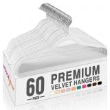 HOUSE DAY White Velvet Hangers 60 Pack, Felt Hange