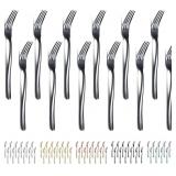 Evanda Black Dinner Forks Set of 12 Pieces, 17.5cm