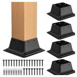 FMhotu 4x4 Post Base 5Pcs, Internal 3.5'x3.5' Heav