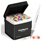 AnyMark Alcohol Markers Brush Tip, 100+1 Colors Br