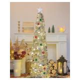 5 FT Pop Up Christmas Tree with Timer Lights and D
