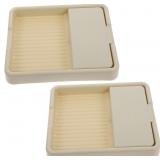 2pcs Foldable PP Pot Lid Stand for Kitchen Counter