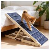 $120 ZJSF Foldable Dog Ramp for High Bed, Wooden D