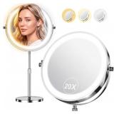 Makeup Mirror with Lights, 1x/20x 360 Rotation Van