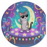 Cool Cat with Shades on Stage  Fridge Magnet Refri