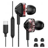 USB-C Wired in-Ear Earbuds, Dual Driver Hi-Fi Head