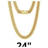 KRKC&CO Cuban Link Chain, 18K Gold Plated Stainles