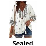 Poetsky Women's Casual 3/4 Sleeve Babydoll Tunic T