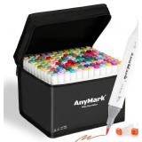 AnyMark Alcohol Markers Brush Tip, 120+1 Colors Br
