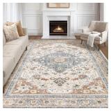 $108 LOONGRUG 8x10 Area Rugs Washable Vintage Boho