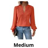 Falechay Long Sleeve Shirts for Women Boho Flowy L