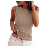 PRETTYGARDEN Women's Summer Sleeveless Ribbed Tank