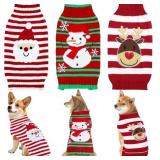 3 Pack Dog Christmas Sweater, Christmas Dog Outfit