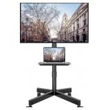BONTEC Mobile TV Stand with Tilt Function, Rolling