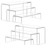 ANDGOO 2 Sets Large Acrylic Risers, Clear Rectangu