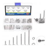 Glarks 318Pcs Machine Screw Assortment Kit #2-56 S