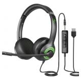 EAGLEND USB Headset with Mic for PC, On-Ear Comput