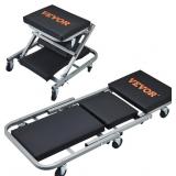 VEVOR Z-Creeper Seat, 2 in 1 Rolling Folding Car C