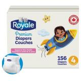 Royale Premium Diapers, Size 4 (22-37 lb), 156 Cou