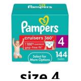 Pampers Cruisers 360 Diapers Size 4, 144 Count (Se