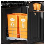 RUNMI Double Pull Out Trash Can Under Cabinet with