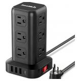SMALLRT Tower Power Bar USB C with 6.5FT Flat Plug