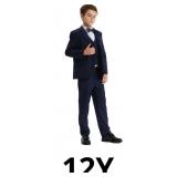 A&J DESIGN Boys 4 Piece Suit with Blazer, Vest, Pa