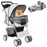 PawHut Pet Stroller with Reflective Strips for Sma