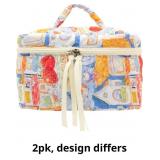 Cotton Makeup Bag for Women Large Quilted Travel C