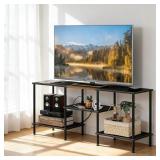 Black Bedroom TV Stand with Storage Cabinet up to