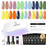 Pastel Poly Nail Gel Kit 8 Colors ROSALIND Starter
