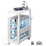 Computer Tower Stand with LED Light Strip,Mobile R