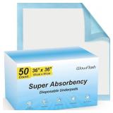 Wowflash 50 Count Disposable Underpads 17'' x 13''