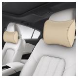 Aukee Car Pillow - Leather Memory Foam Car Headres