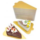 LANSCOERY 100 Pcs Triangle Mini Cake Boards,Golden